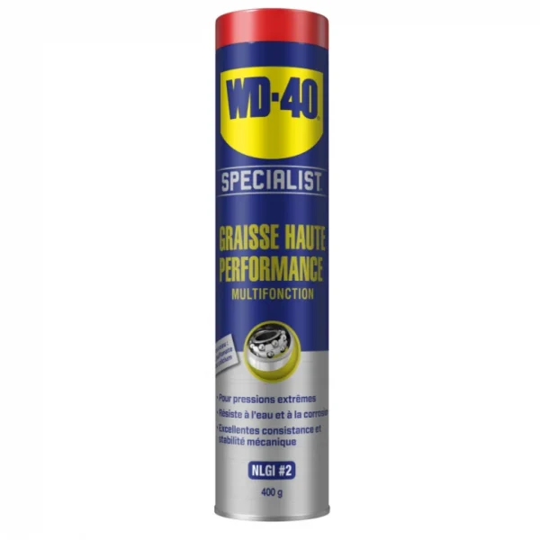 WD-40 Graisse Haute Température Graisse Haute Performance Multifonction Sulfonate De Calcium, aérosol De 400 G